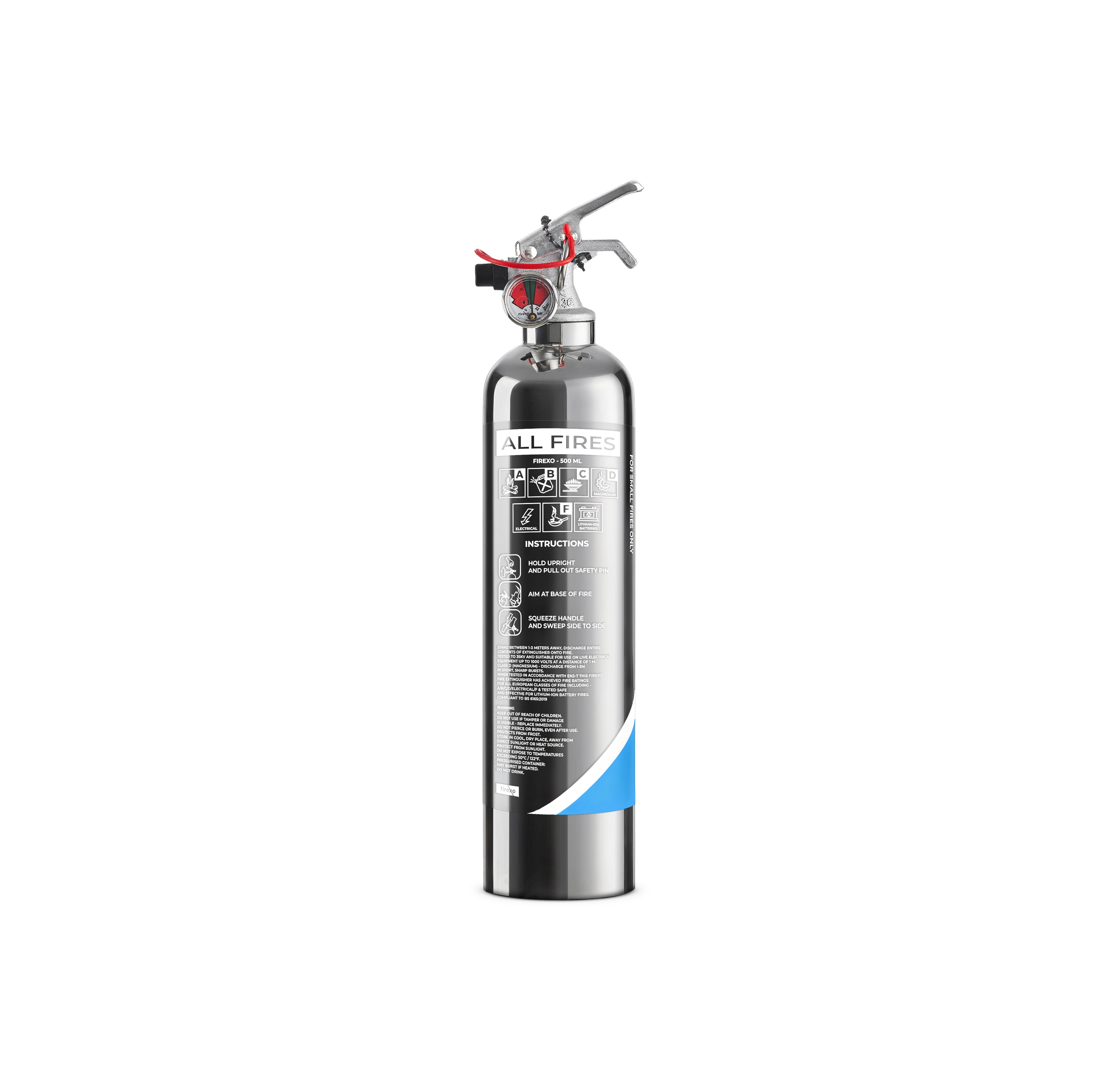 Firexo 500ml mała gaśnica ze stali nierdzewnej