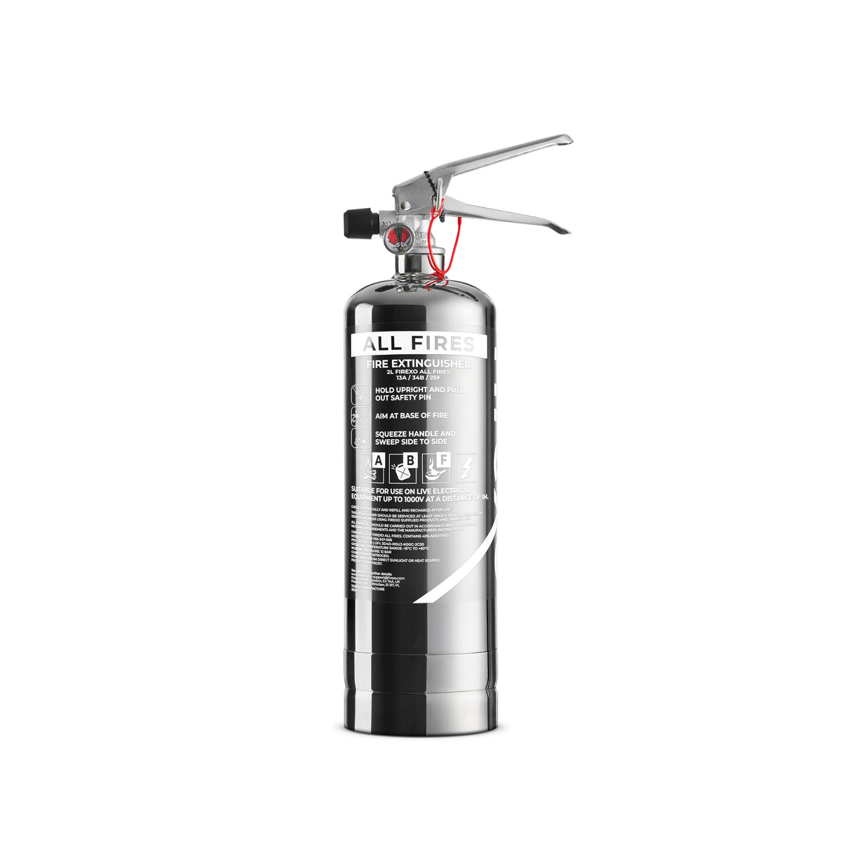 Firexo 2-litrowa gaśnica ze stali nierdzewnej