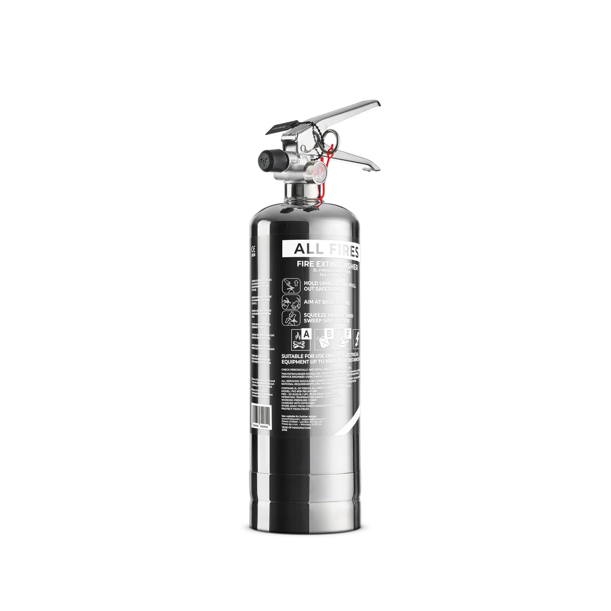 Firexo 2-litrowa gaśnica ze stali nierdzewnej