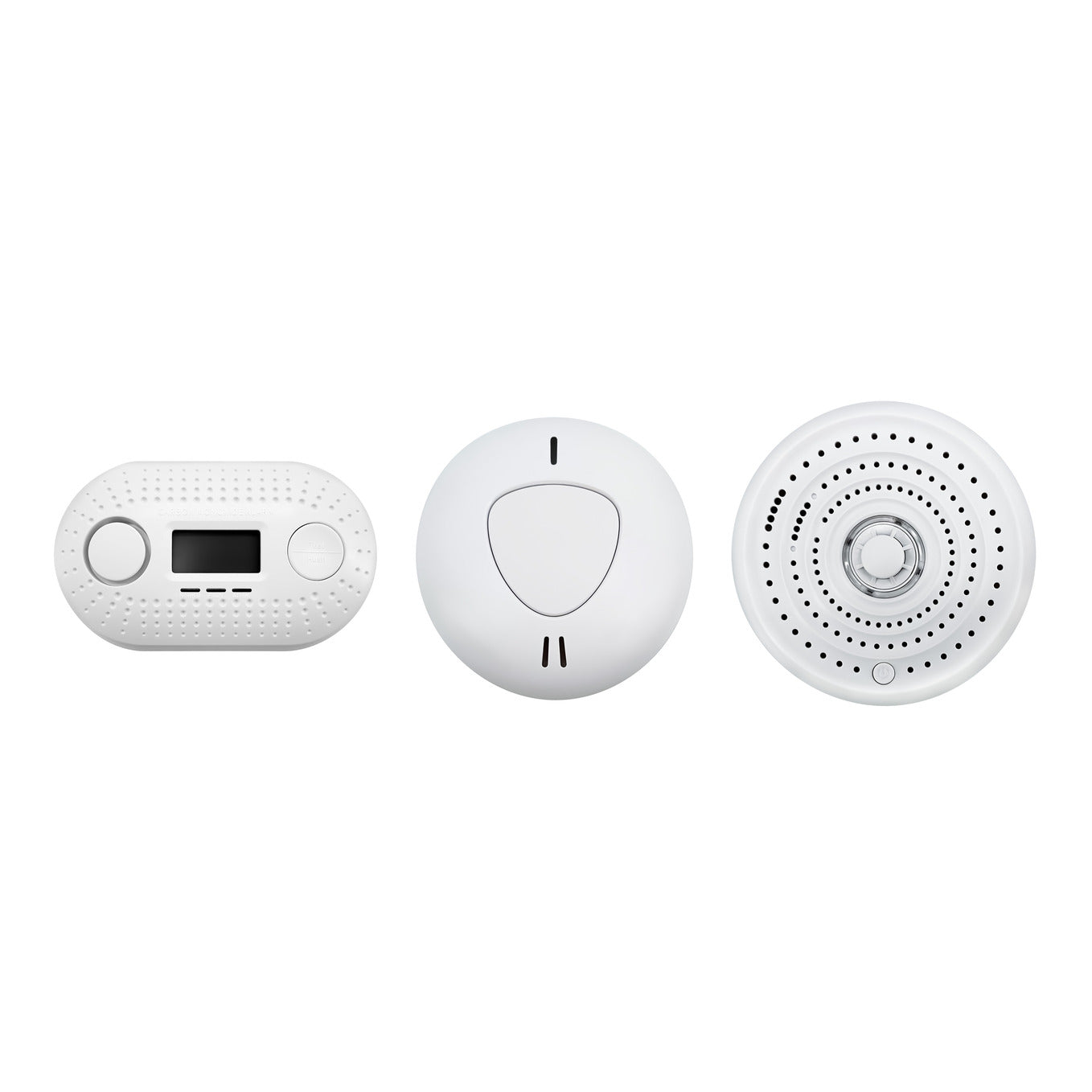 Firexo Interlinked Optical Smoke Alarm, Heat Alarm, and Carbon Monoxide Alarm Multipack all with 10 Year Tamper Proof Battery, White, Contains 1x Smoke Alarm, 1x Heat Alarm, 1x Carbon Monoxide alarm