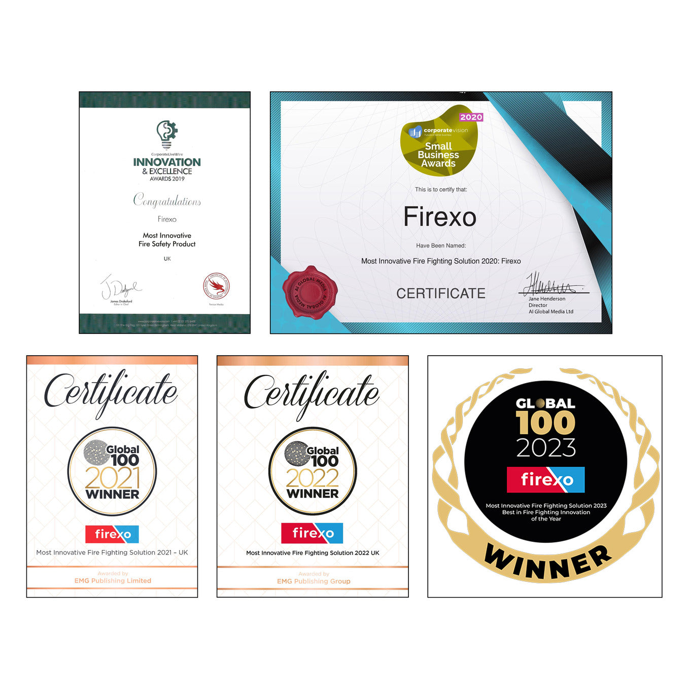 2 Litre, 500ml and Firexo Pan Fire Sachet Fire Extinguishing Pack