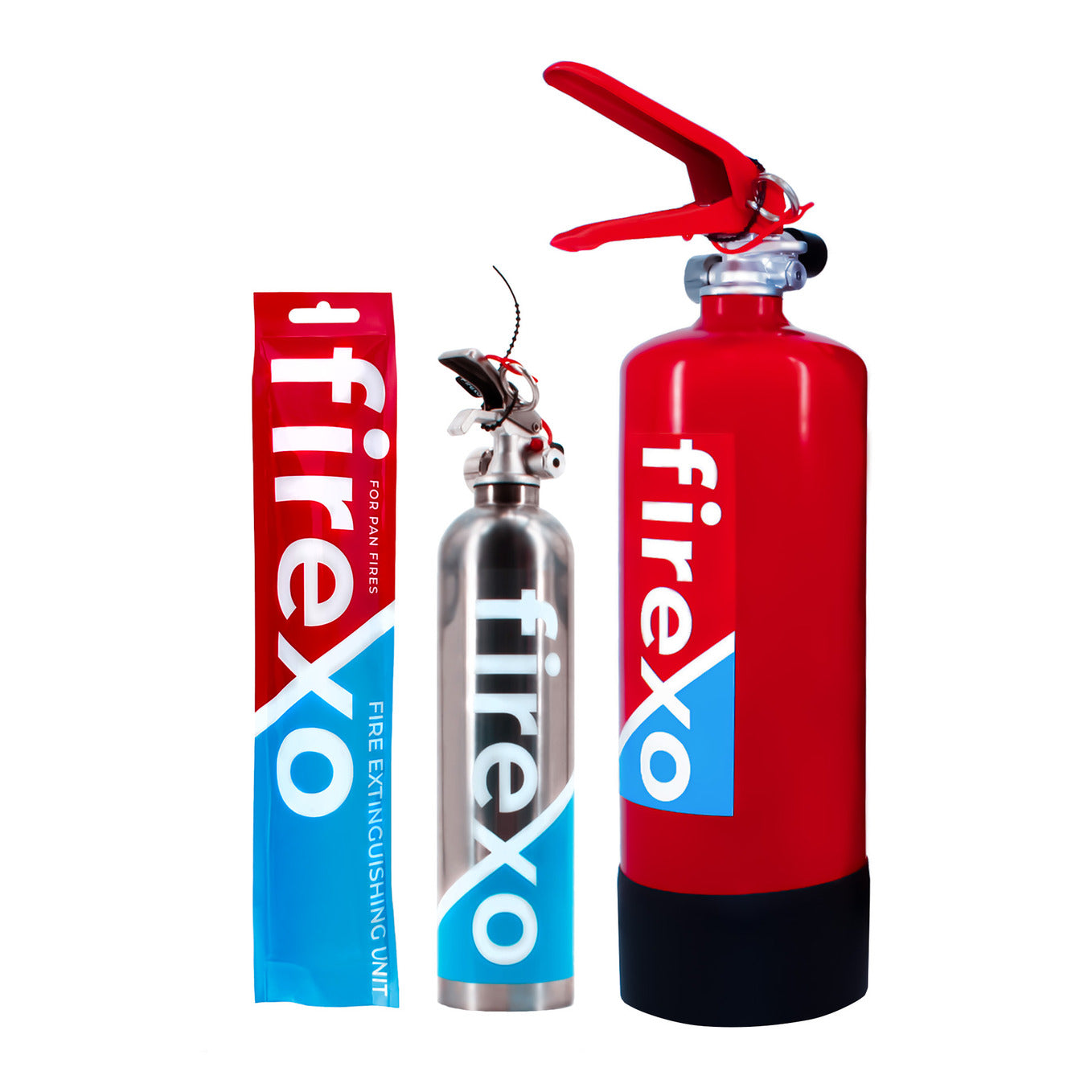 2 Litre, 500ml and Firexo Pan Fire Sachet Fire Extinguishing Pack