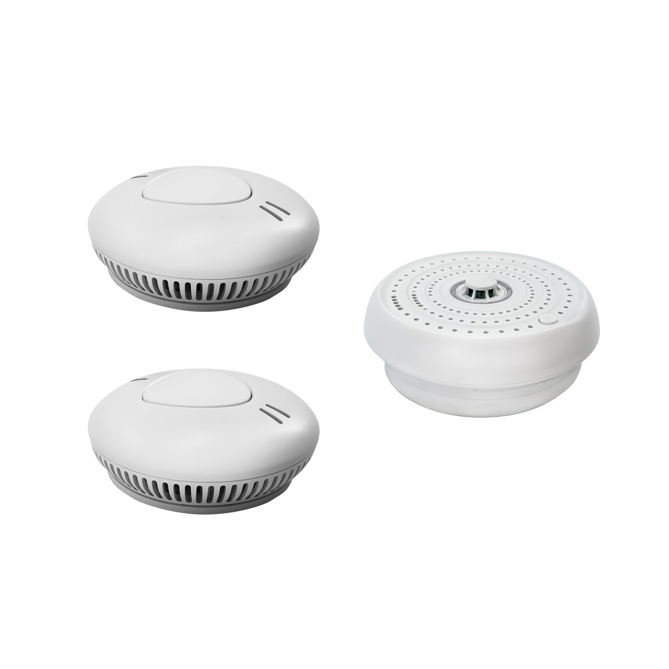 Firexo 3 Unit Interlinked Optical 2x Smoke Alarm and 1xHeat Alarm bundle all with 10 Year Tamper Proof Battery, White. Contains 2x Smoke Alarm, 1x Heat Alarm